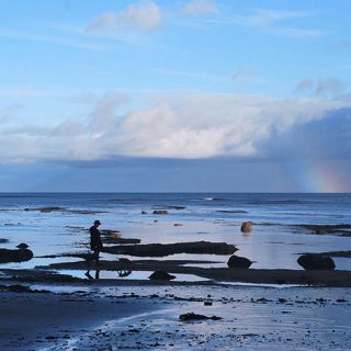 Rainbow on Robin Hood's Bay Beach