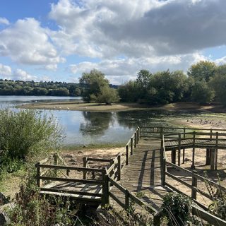 Wooden Viewing Platform over the Lake
