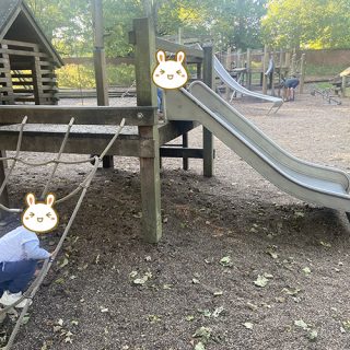 Playhouse Climbing Frame with Slide and Scramble Net - Belton House Adventure Playground