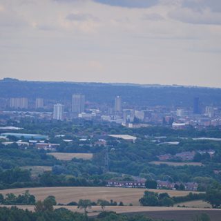 View of Leicester city - from the highest hill Old John in Bradgate Park
